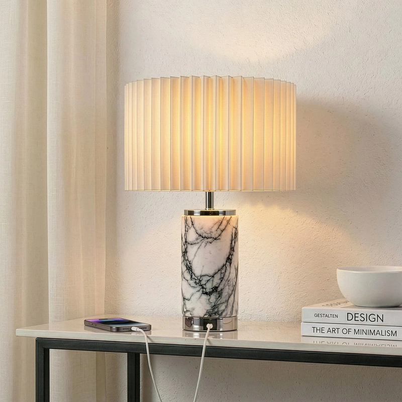 Brightech Arden Pleated Drum Table Lamp