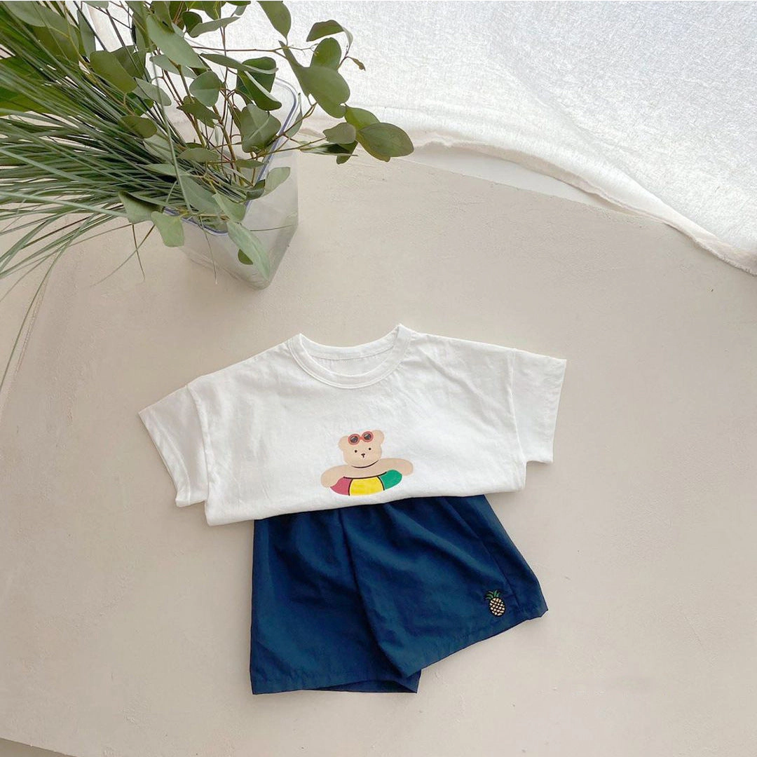 MyKids-USA Baby Fruit Embroidered Summer Comfy Shorts