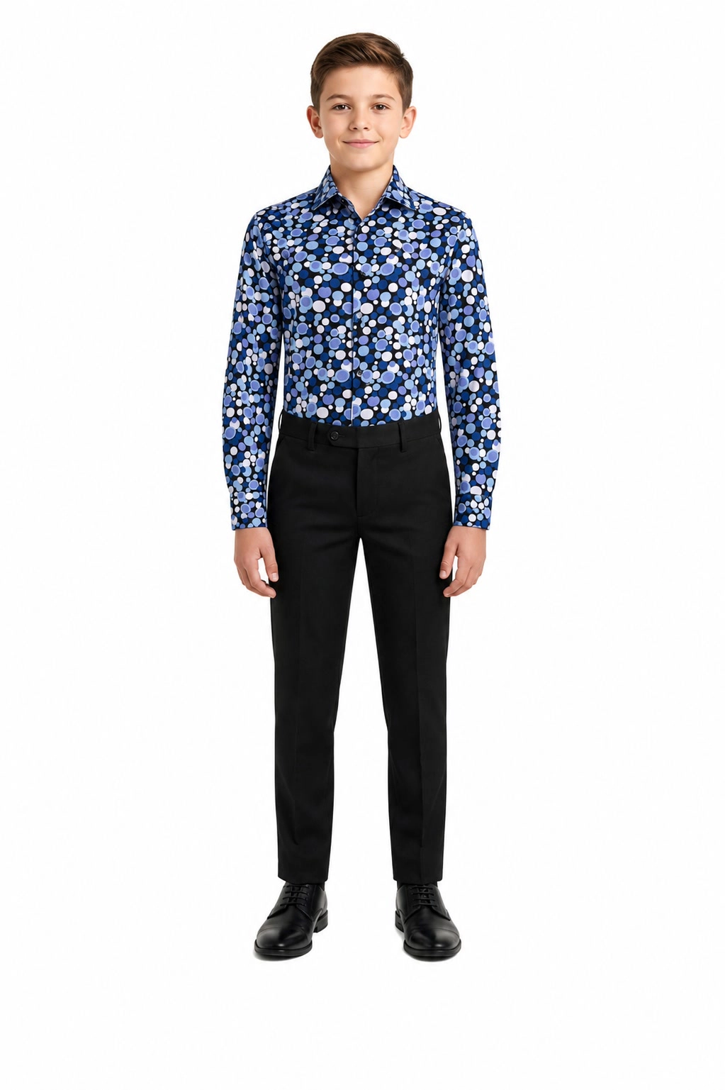 Elie Balleh Boys Slim Fit Boys' Dotted Dress Shirt
