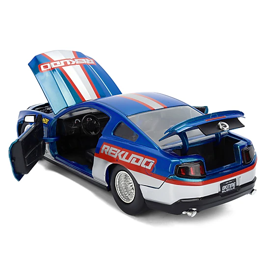 Jada 2010 Ford Mustang GT "Rekudo" Blue Metallic with Red and Silver Stripes "Bigtime Muscle" Series 1/24