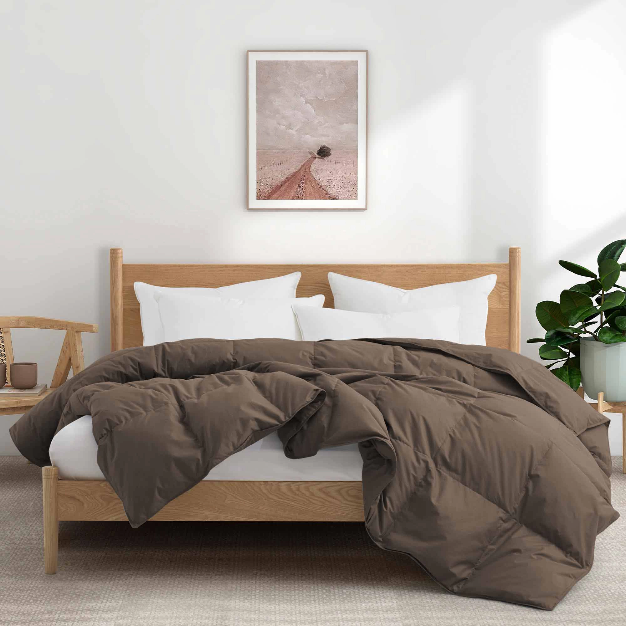 Puredwon Selected All Season Organic Cotton Goose Down Feather Fiber Comforter