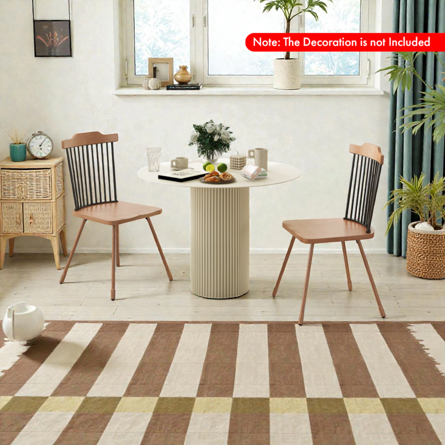 Hivvago Spindle Back Dining Chair with Ergonomic Seat Design - Set of 2