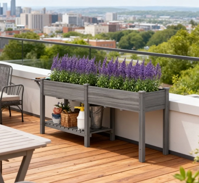 WOW PIONEER Long Rectangular Wooden Planter Box