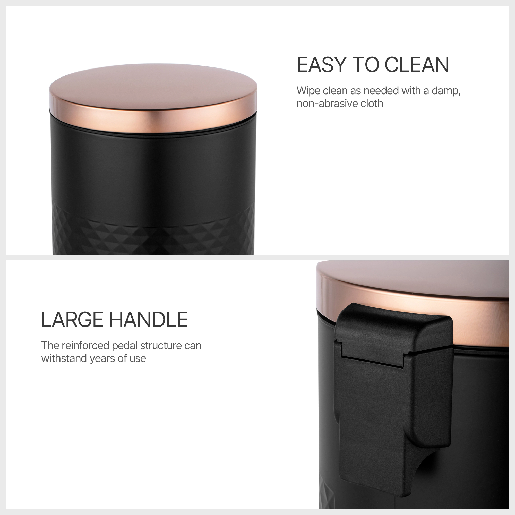 Innovaze 8 Gal./30 Liter Round Shape Step-on Trash Can with Diamond Body Design for Kitchen