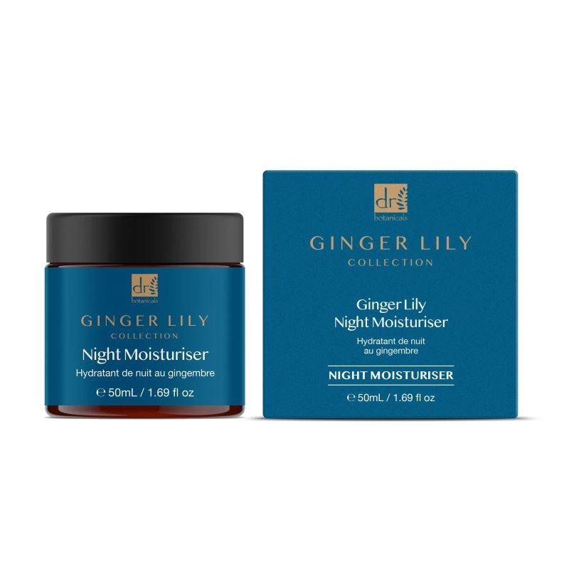 Dr Botanicals Gingerlily Night Moisturiser 50ml - Intense Overnight Hydration, Brightening