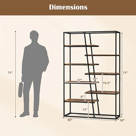 Hivvago Modern 7-Layer Open Storage Rack with Durable Iron Frame