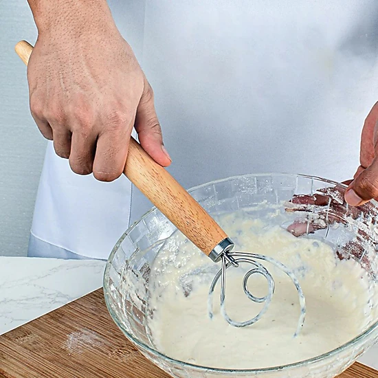Giantpower Danish Dough Whisk Stainless Steel Dough Hook Dutch Style ...