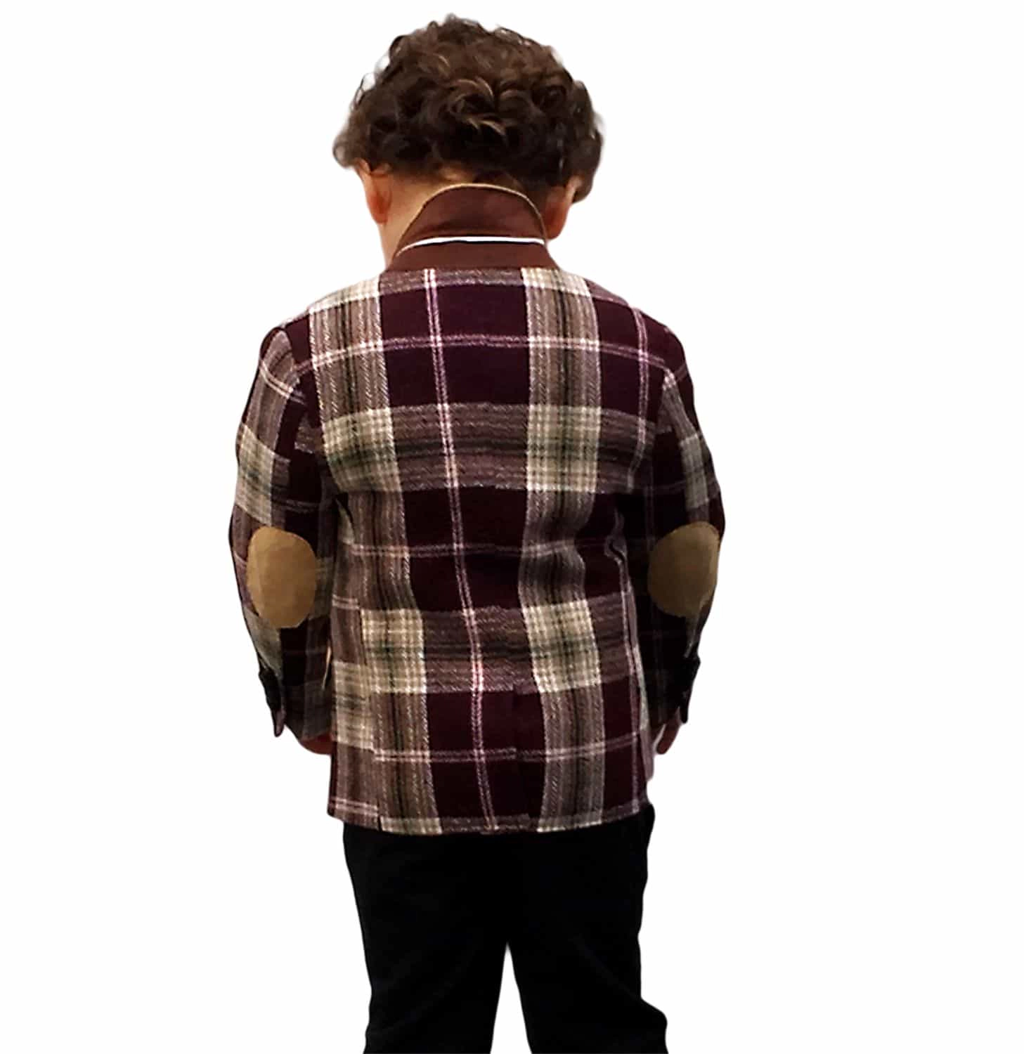 Elie Balleh Boys Slim Fit Plaid Sports Coat