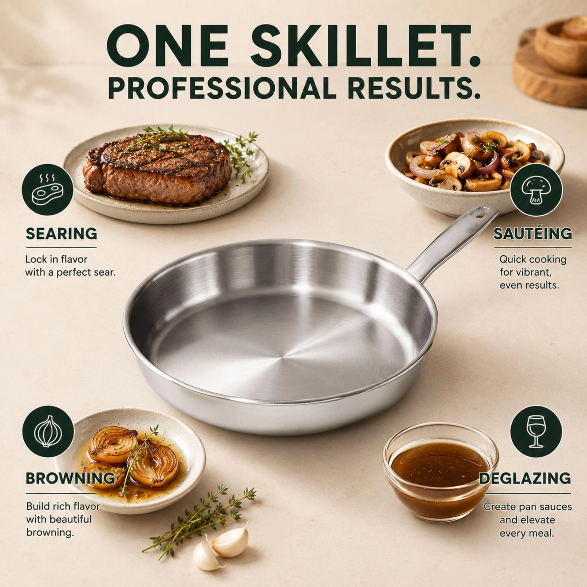 Alva Maestro 5-Ply Stainless Steel Frying Pan