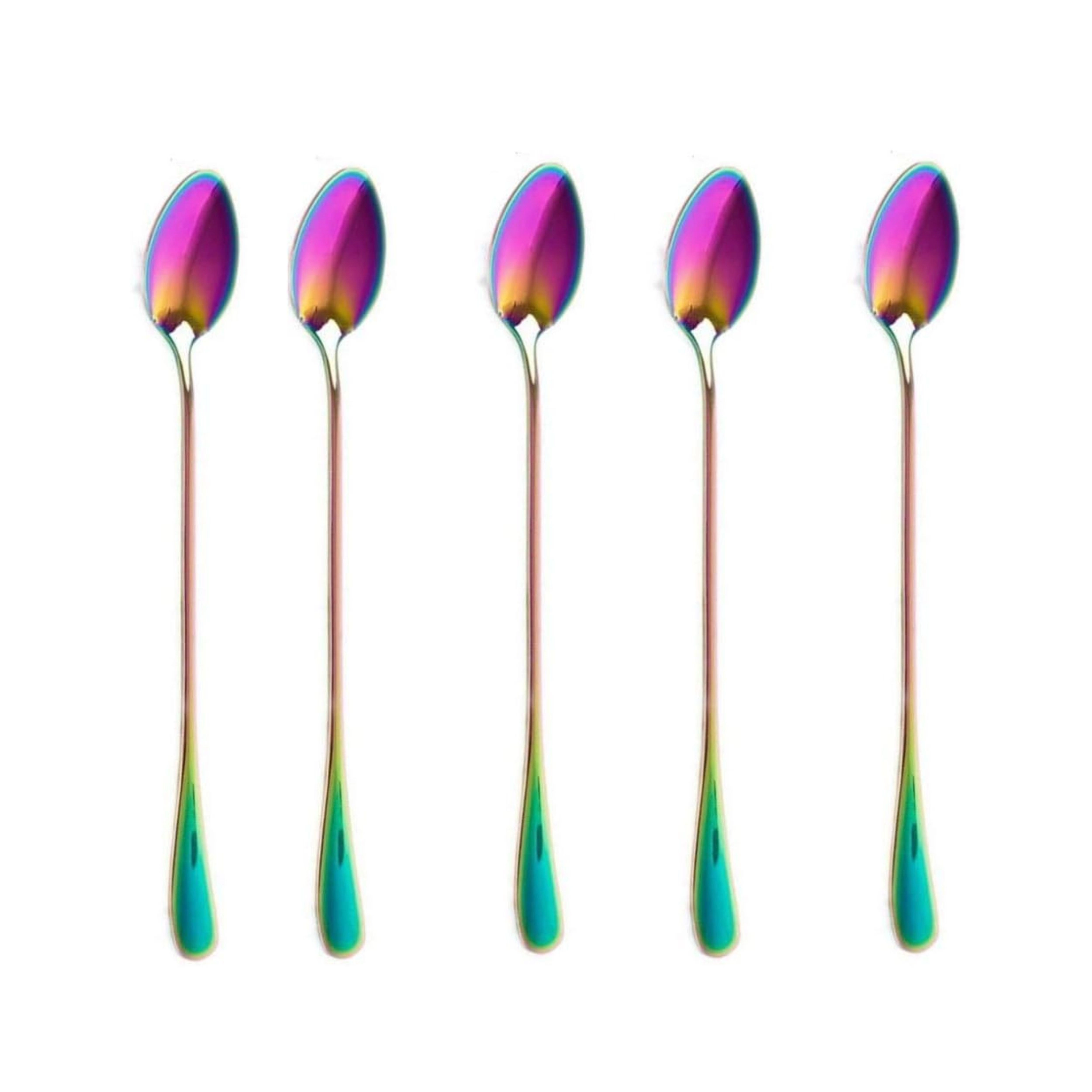 Stock Preferred Pack of 10 Long Handle Stainless Steel Iced Tea Coffee Mixing Spoons