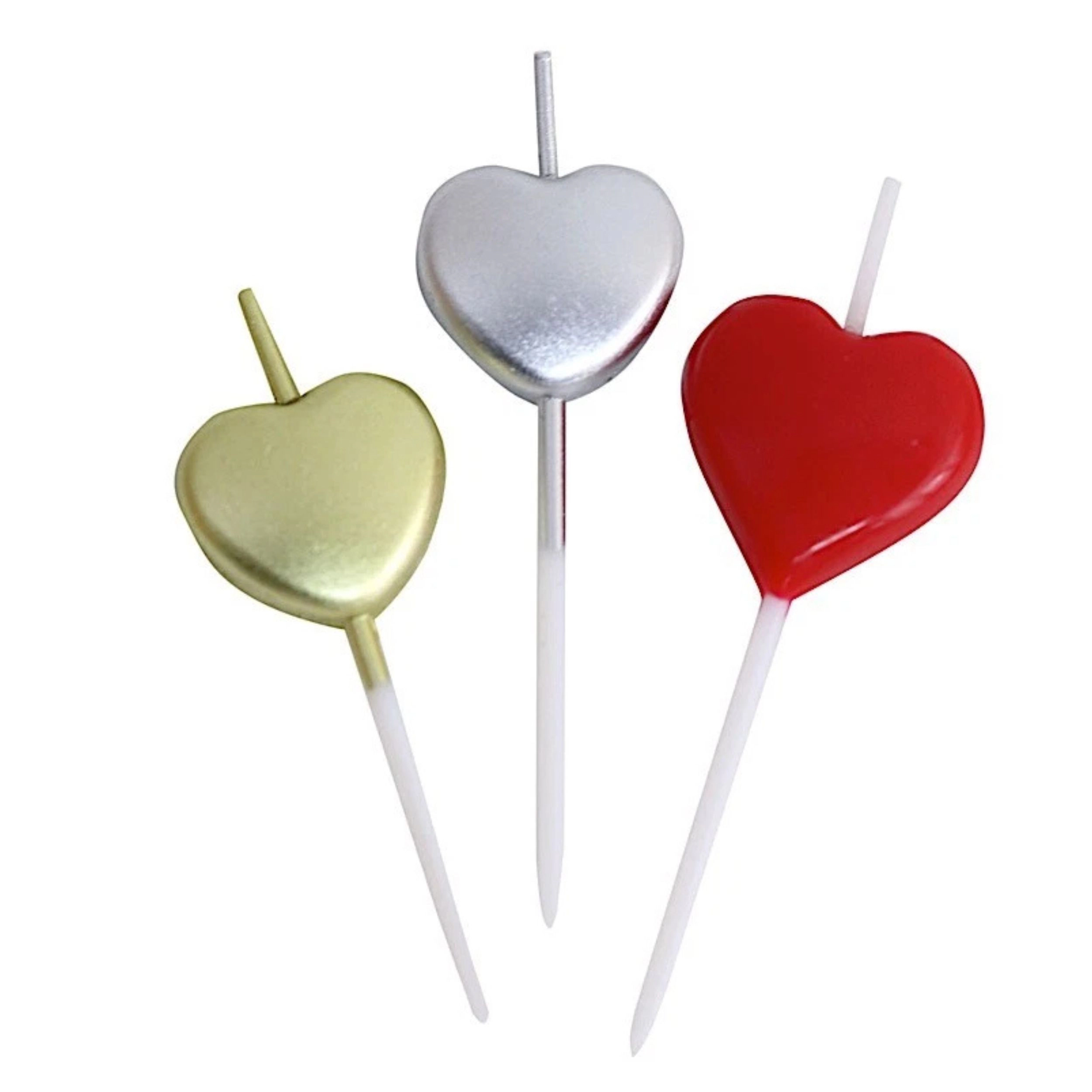 Home Collection Pack of 10 Heart Birthday Cake Candles