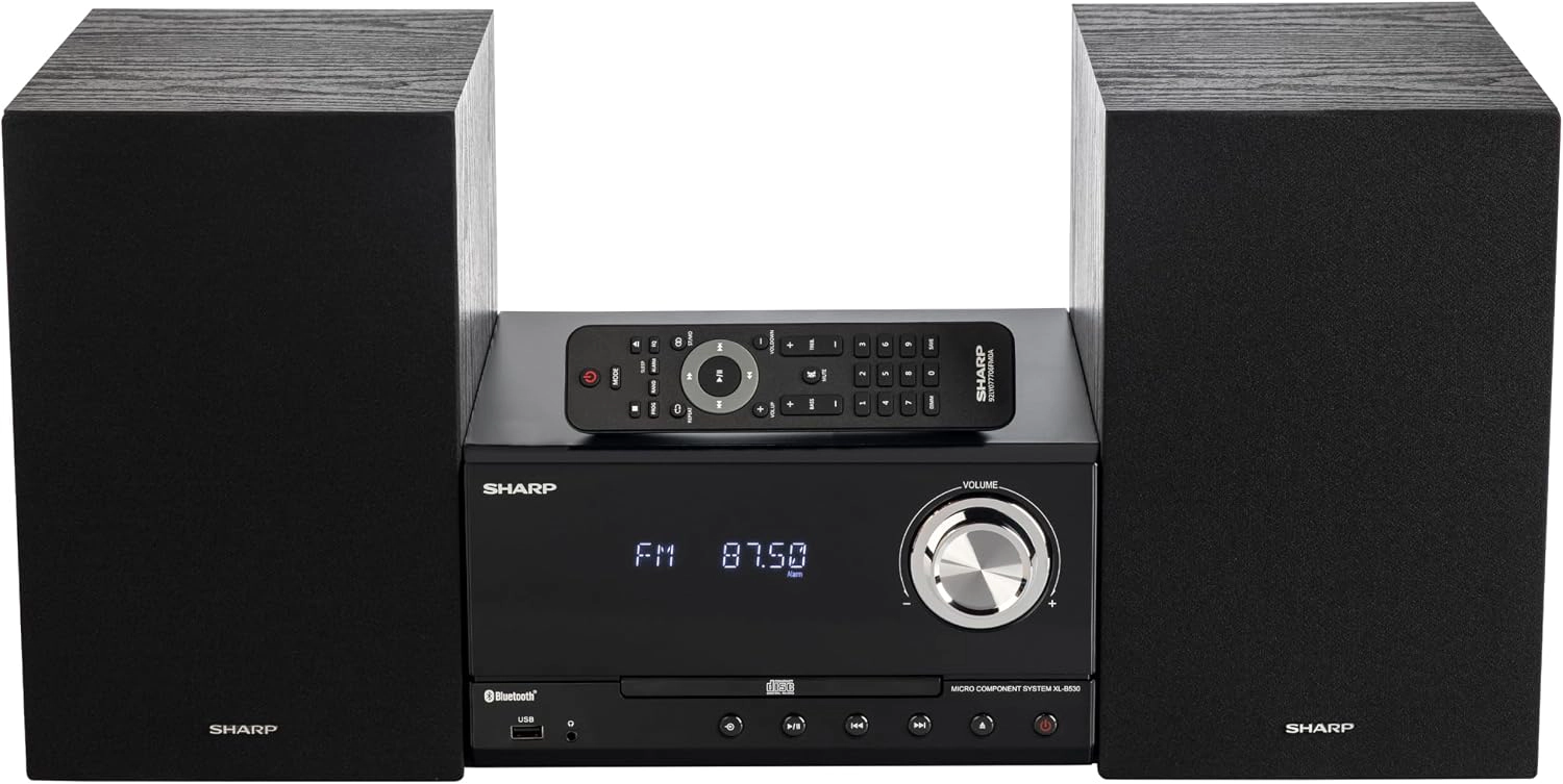 Sharp XL-B530 Micro Component Bluetooth CD Stereo System - Black Oak