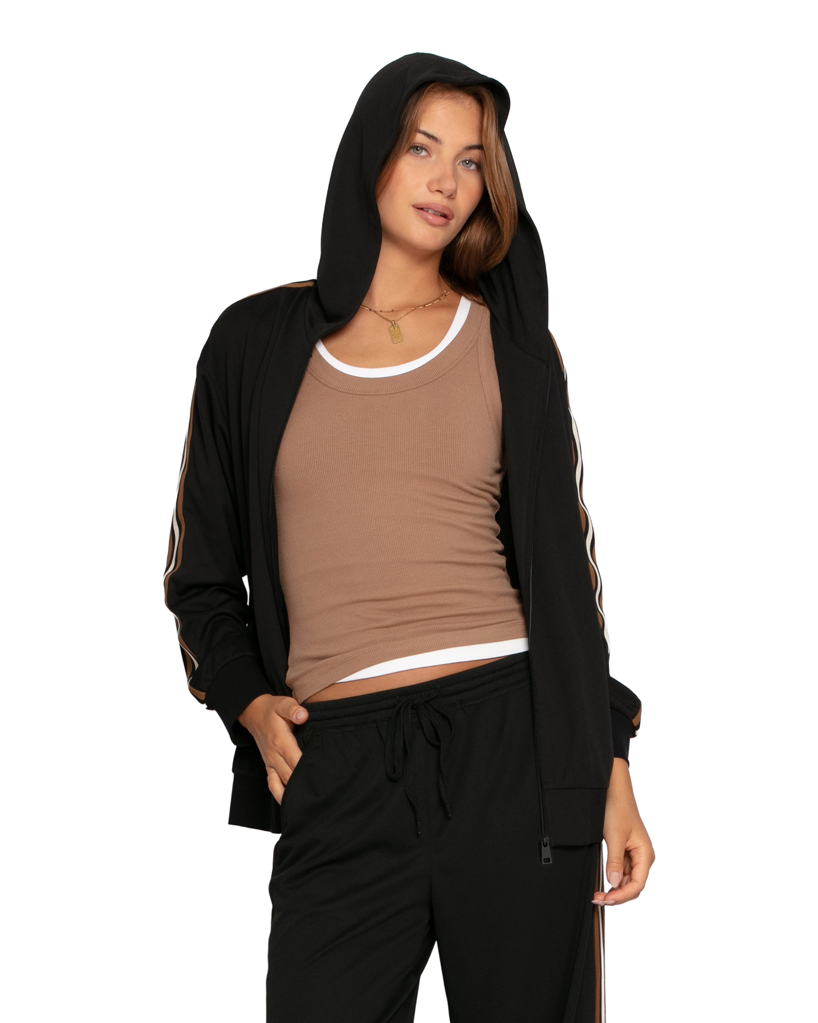 Belle & Bloom Ready To Go Striped Sleeve Jacket