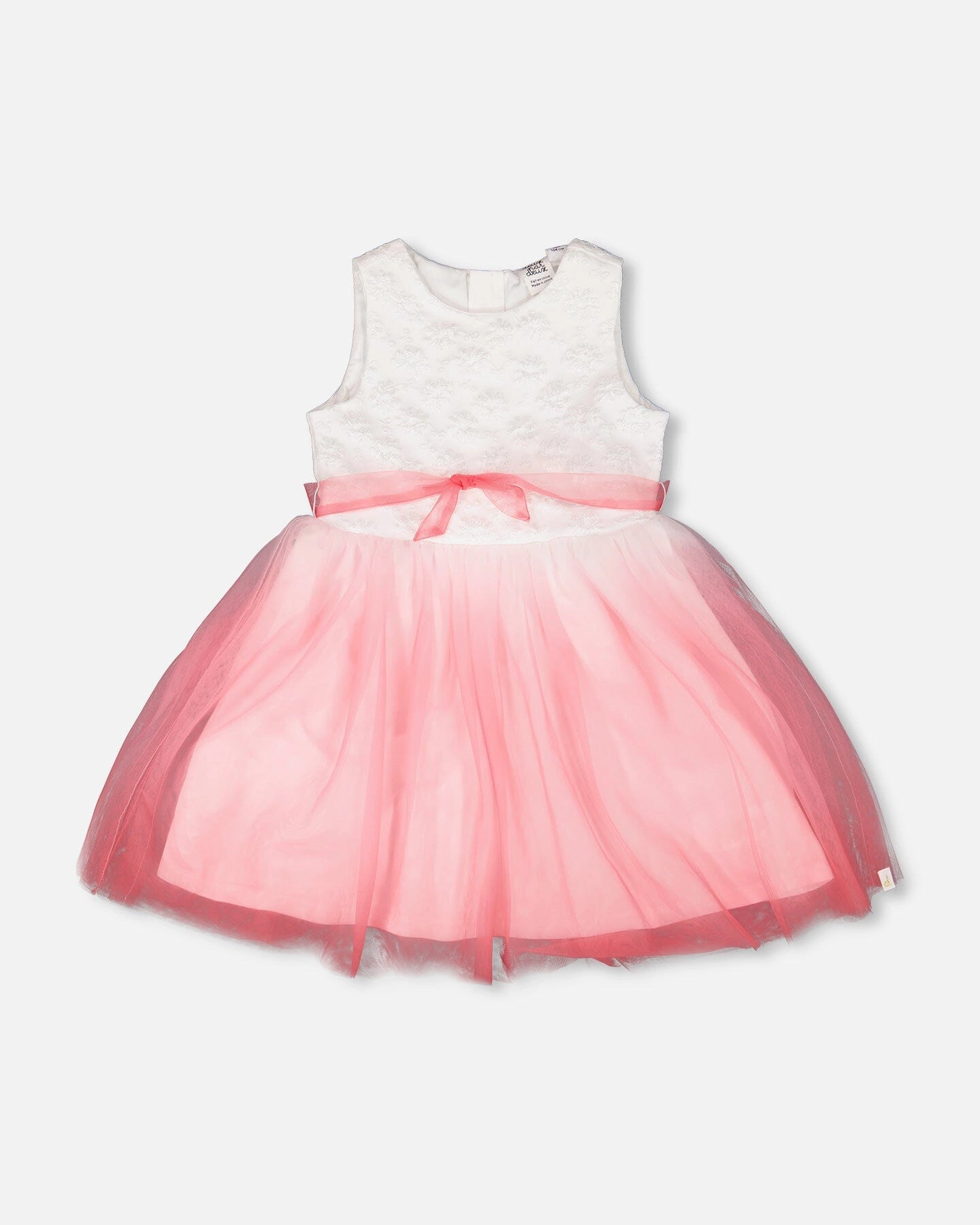 Deux par Girls Bi-Material Pleated Mesh Dress