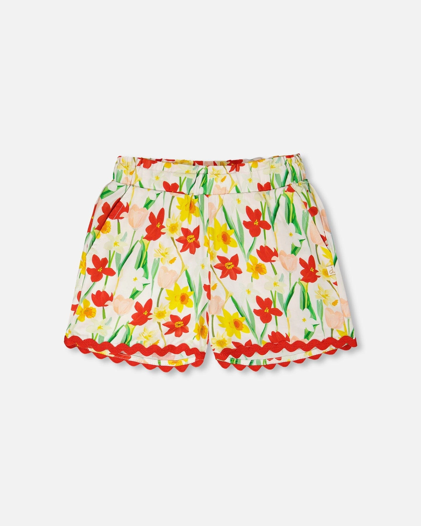Deux par Deux Girls Viscose Shorts Daffodil Print