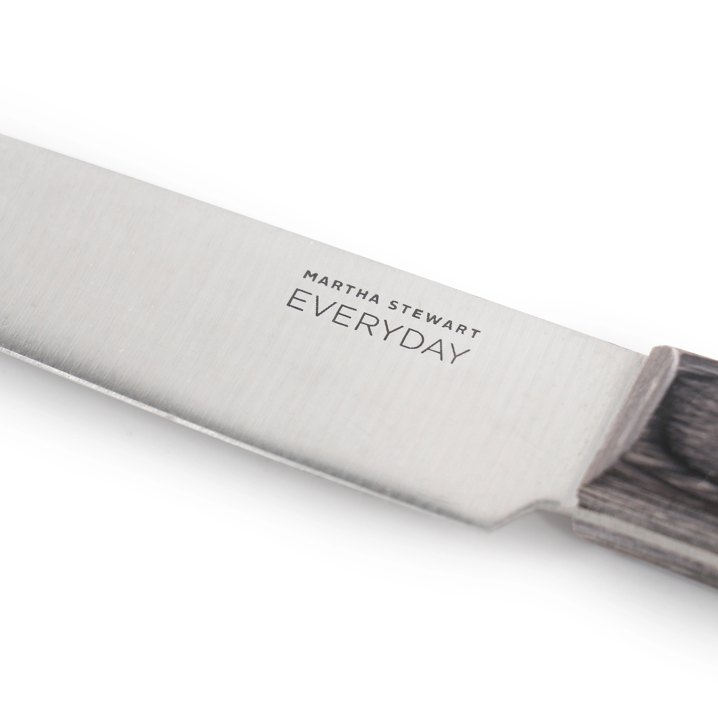Martha Stewart Everyday 5 Inch Stainless Steel Utility Knife in Dark Gray with Wood Handle