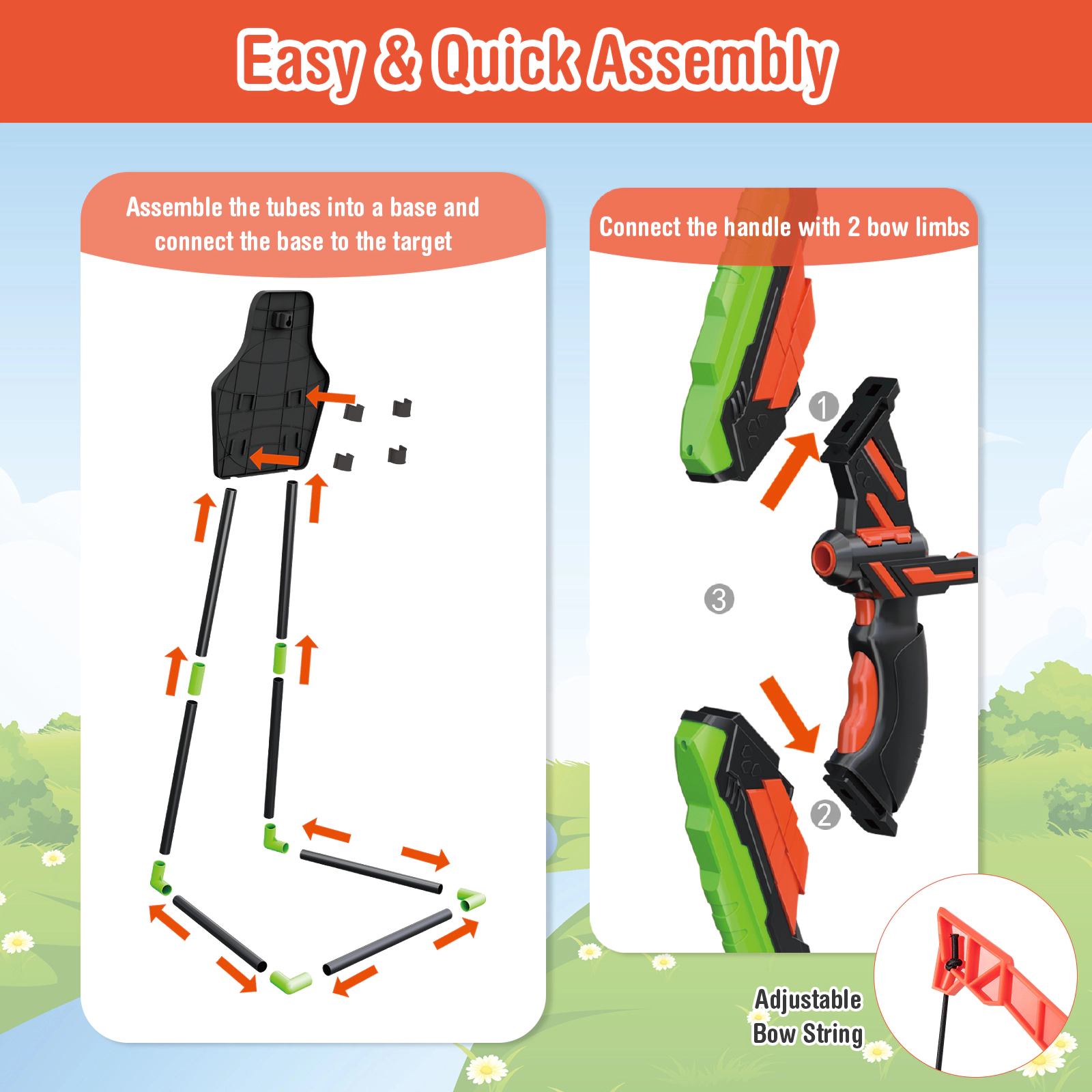 SUGIFT Kids Green LED Light Up Archery Set with 2 Bows and 20 Suction Cup Arrows 26-in Bow Length Ages 3-12
