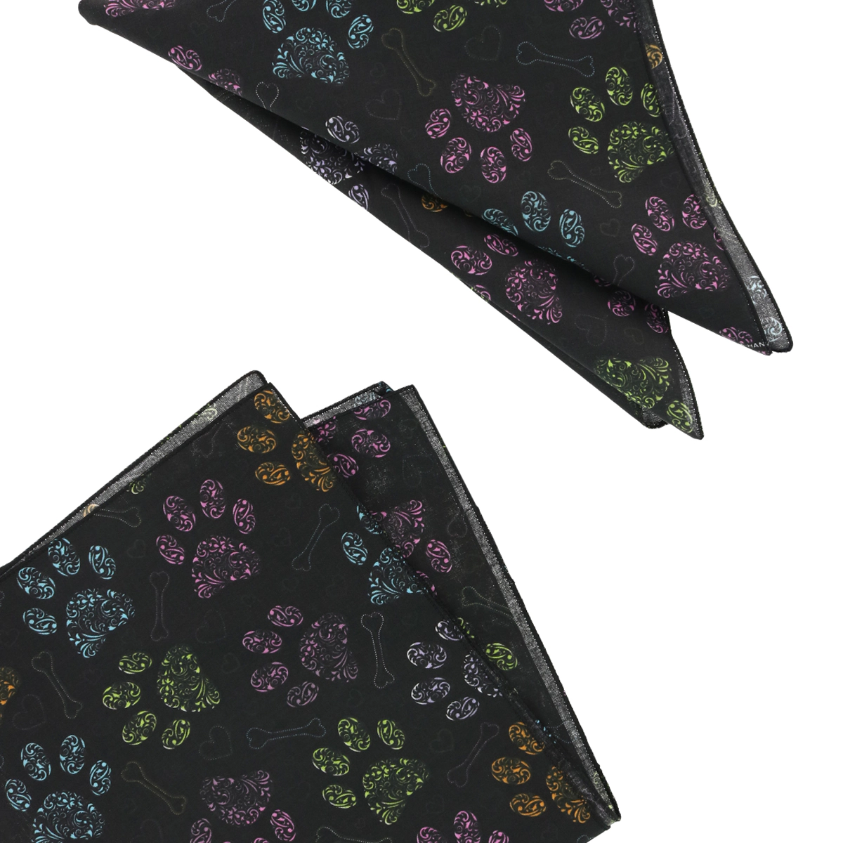 CTM Colorful Dog Paw Print Bandana