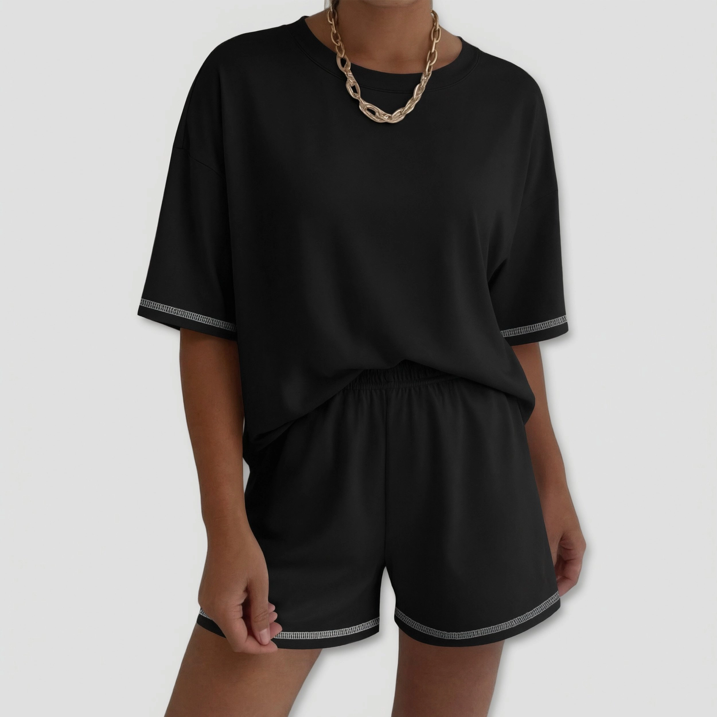 Ekouaer Lounge Sets for Women Two Piece Shorts Moisture Wicking Casual Summer Outfits Matching
