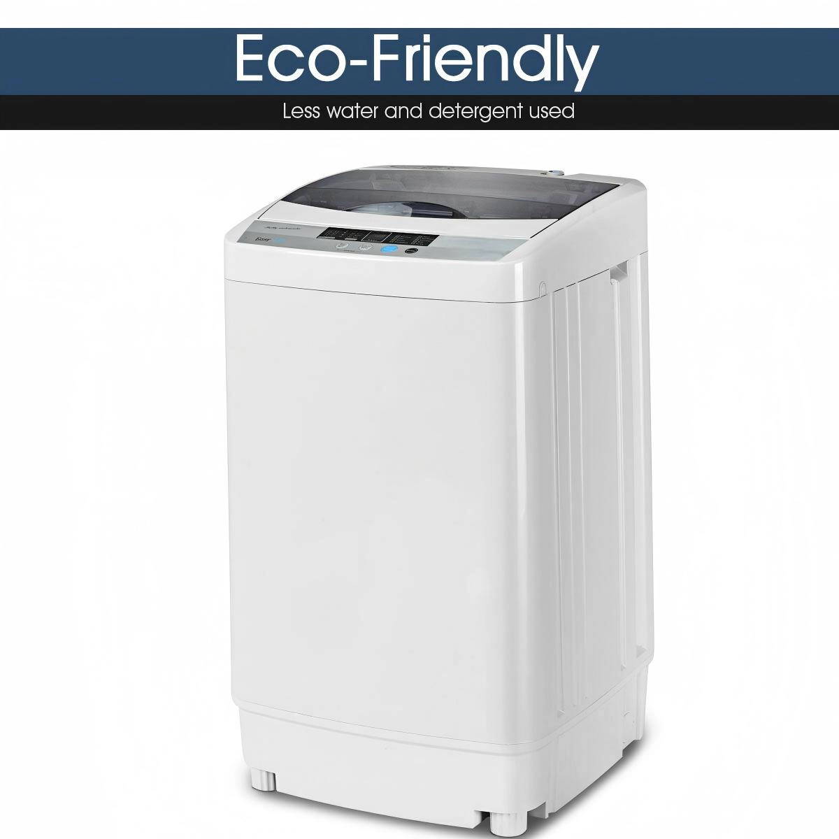 SUGIFT Gray 12-lb Full Automatic Portable Washing Machine with 10 Wash Programs 19-in W 19-in D 33.5-in H