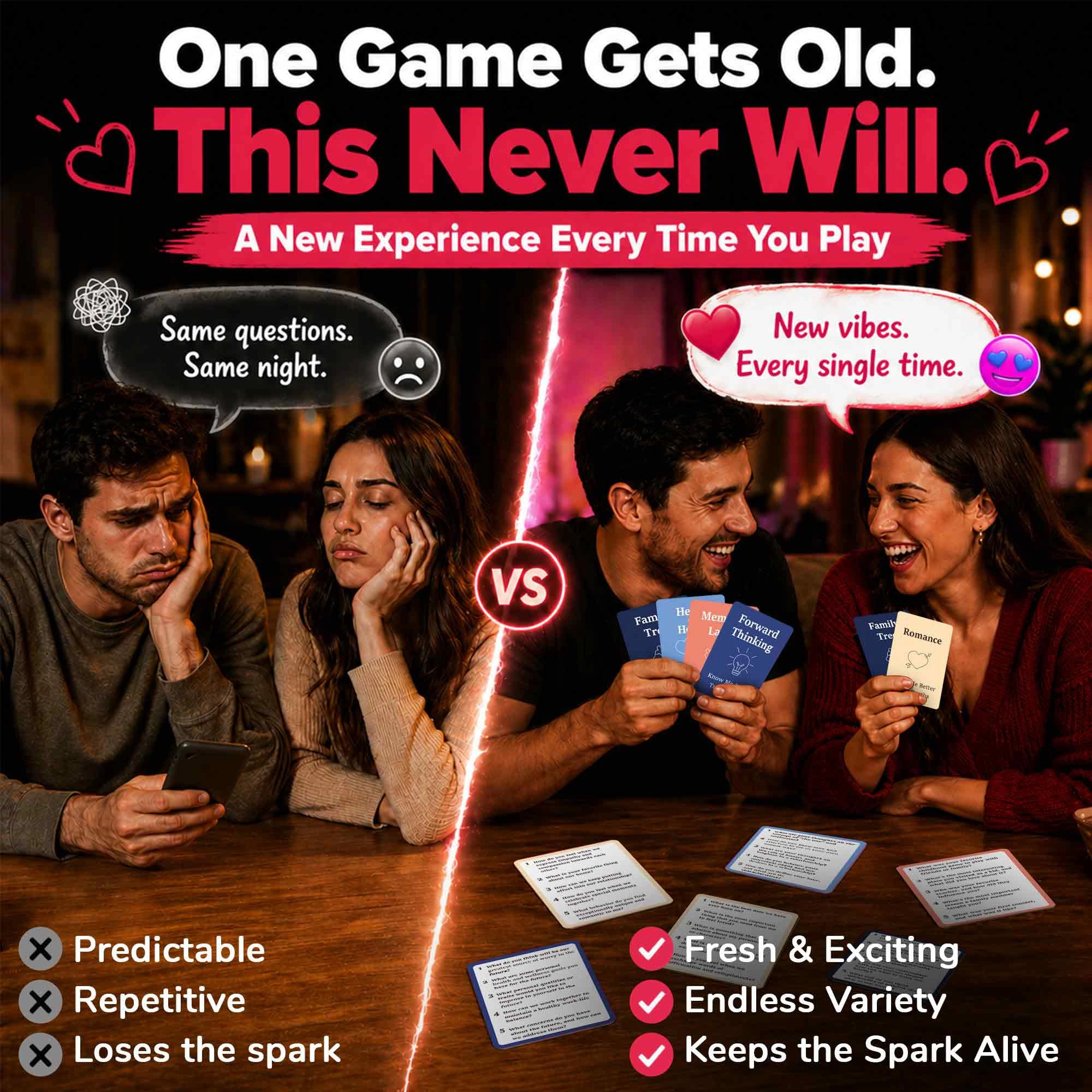 QUOKKA Couples Conversation and Date Night Card Game Set, Question Cards Interactive Activities for Two Players