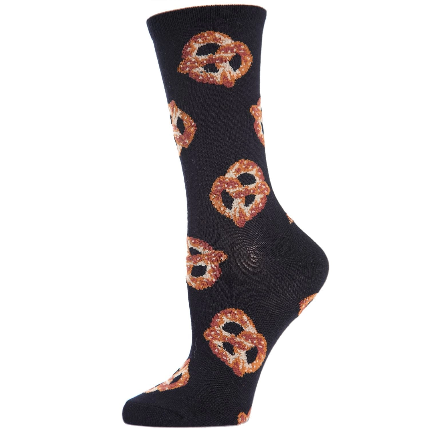 MeMoi Hot Pretzel Bamboo Blend Crew Socks
