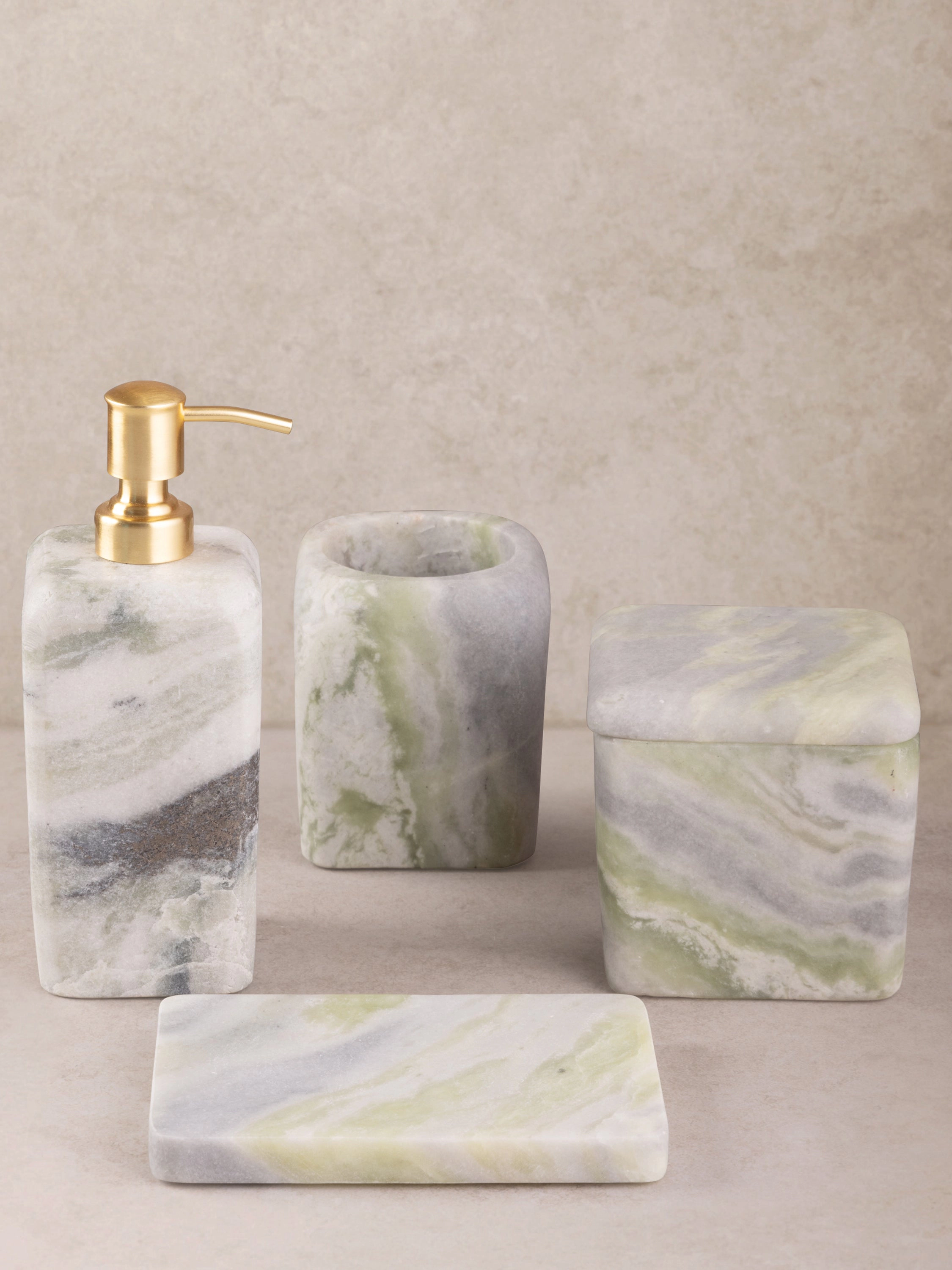 GAURI KOHLI Hanoi Green Onyx Bath Accessories