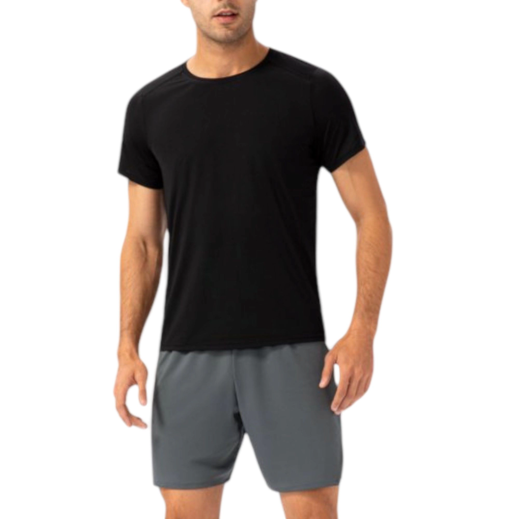 Anna-Kaci Men's Lightweight Crew Neck Short Sleeve Active T-Shirt with Breathable Stretch Fabric for Sports and Training