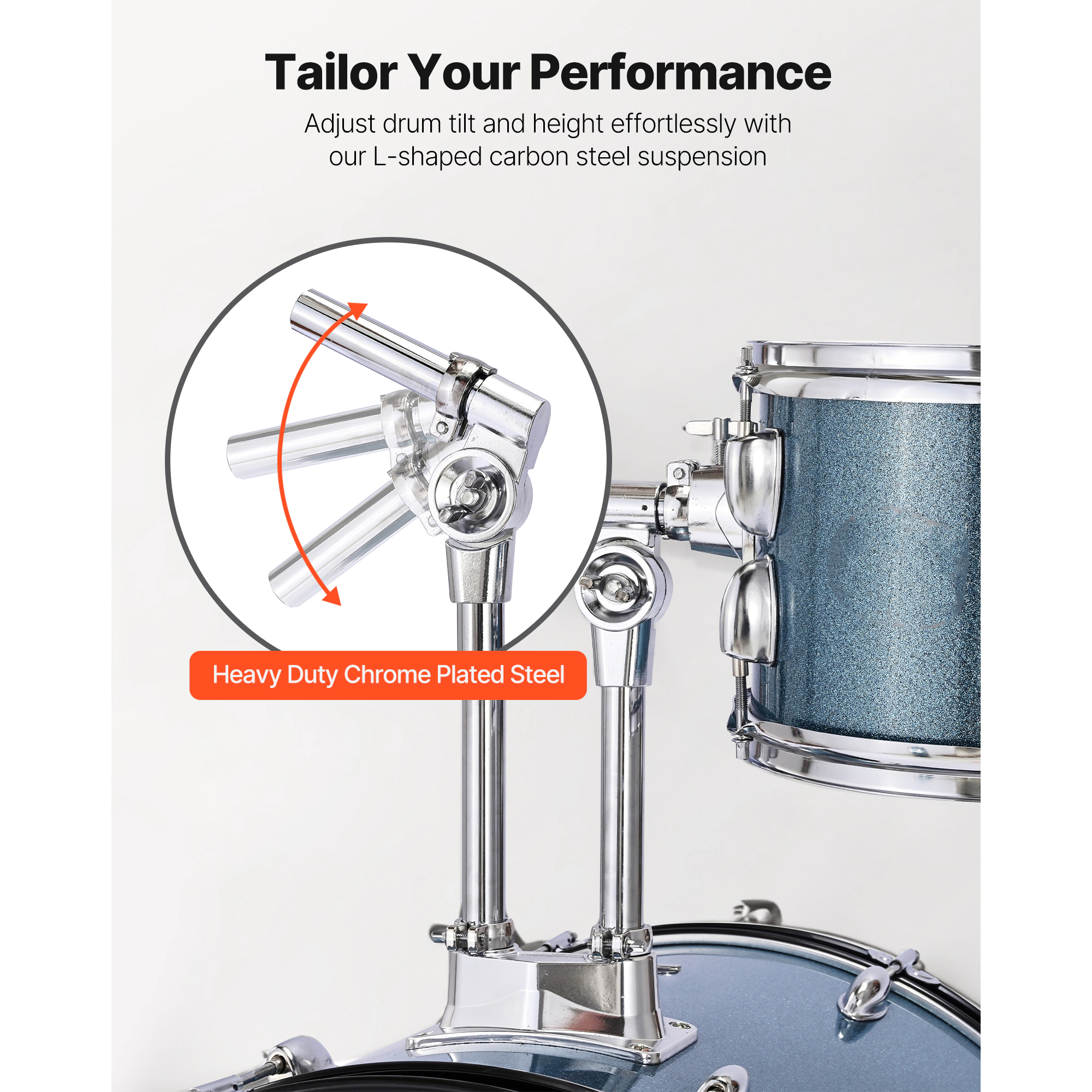 HONGGE Kids Drum Set Junior Drum Sets Beginner Drums Set with Adjustable Throne Cymbal & Two Pairs of Drumsticks