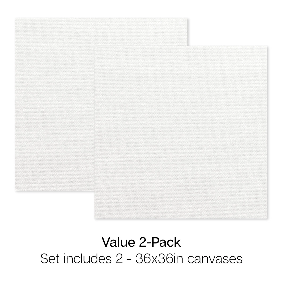 KINGART Stretched White Square Canvas 36" x 36" - 100% Cotton Primed (2 Pack)