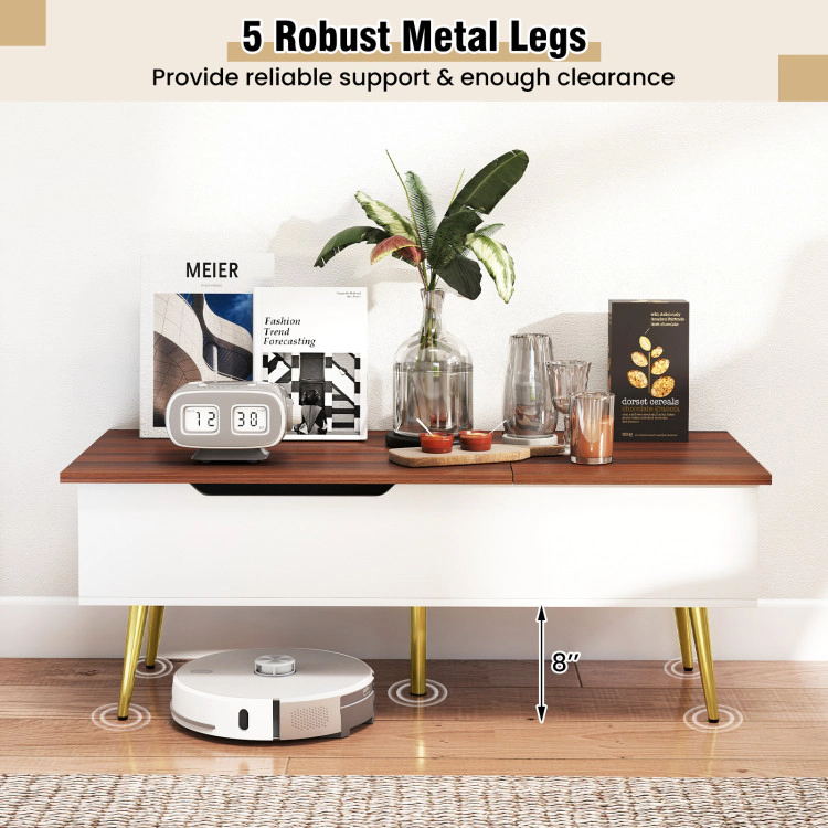Hivvago Modern 47" Coffee Table with Lift-Top Design and Two Secret Storage Spaces