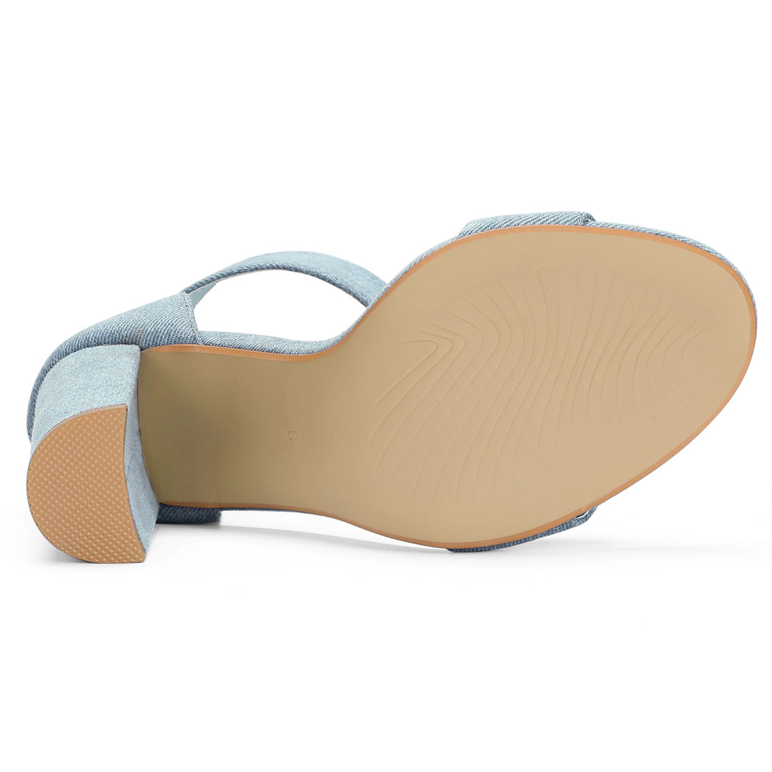 BLISSFUL STEP Women Open Toe Ankle Strap Block High Heel Padded Insole Sandals