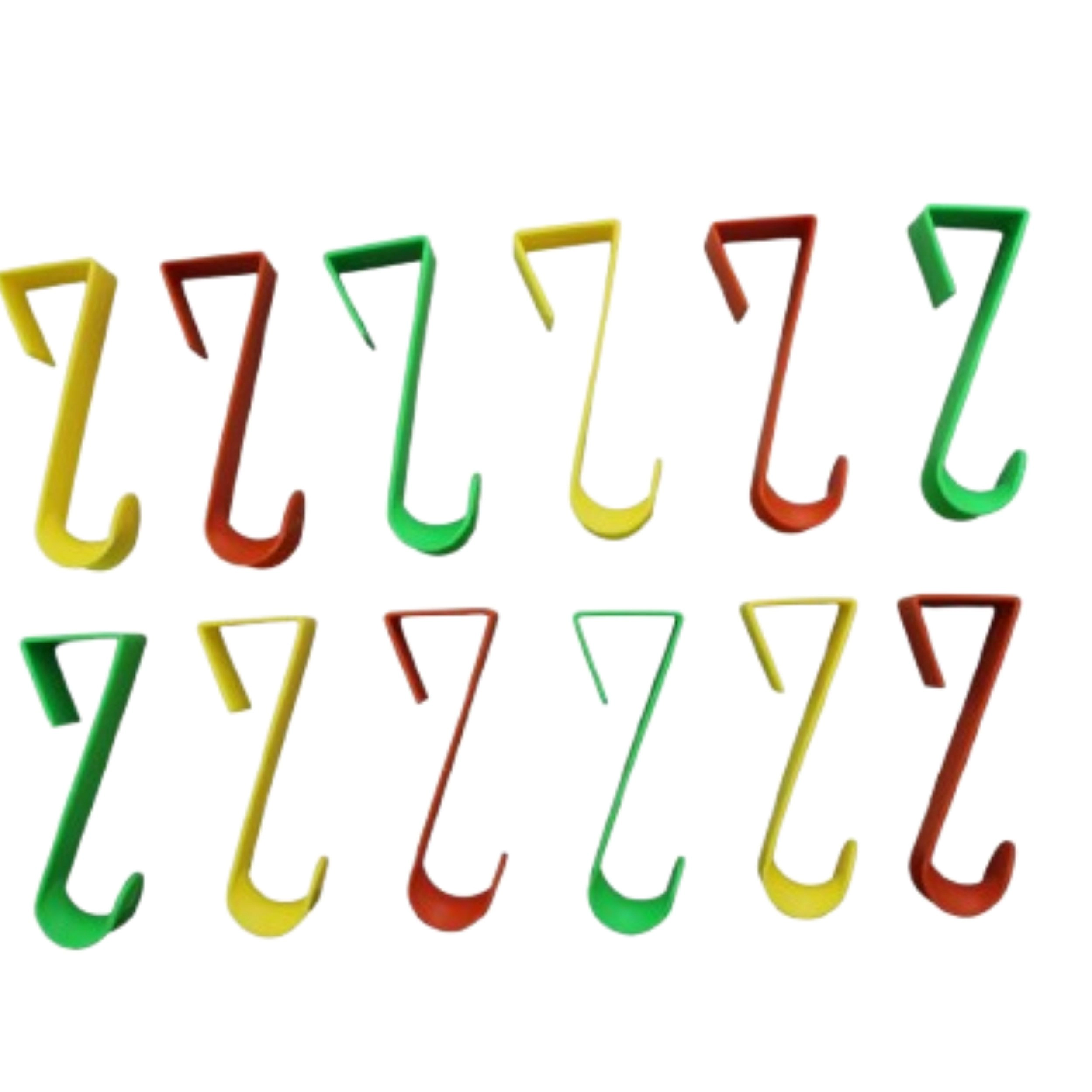 Home Collection Pack of 12 Multi-Color Over-the-Door Plastic Hooks