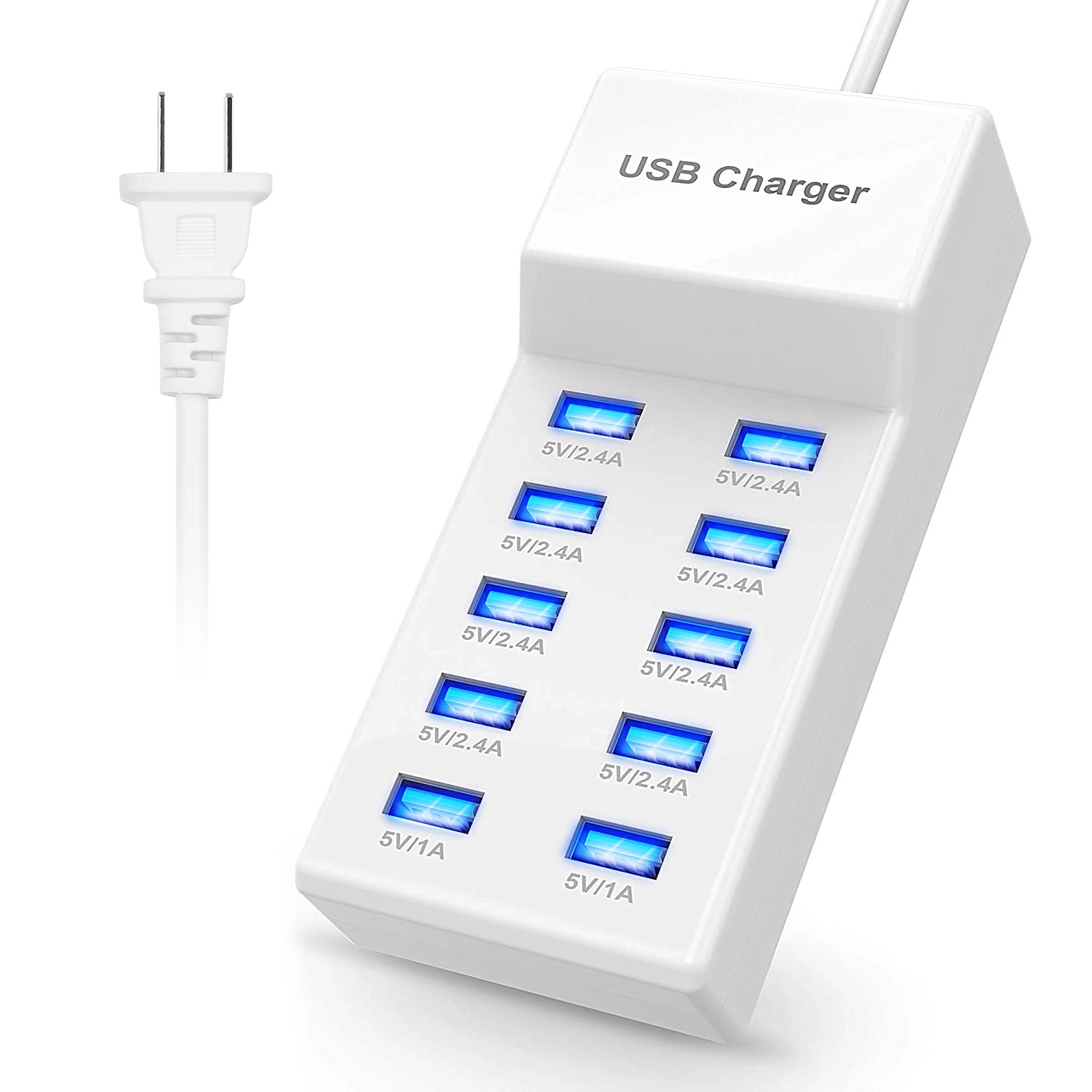 GBruno 10-Port 50W Fast Charging Station Hub