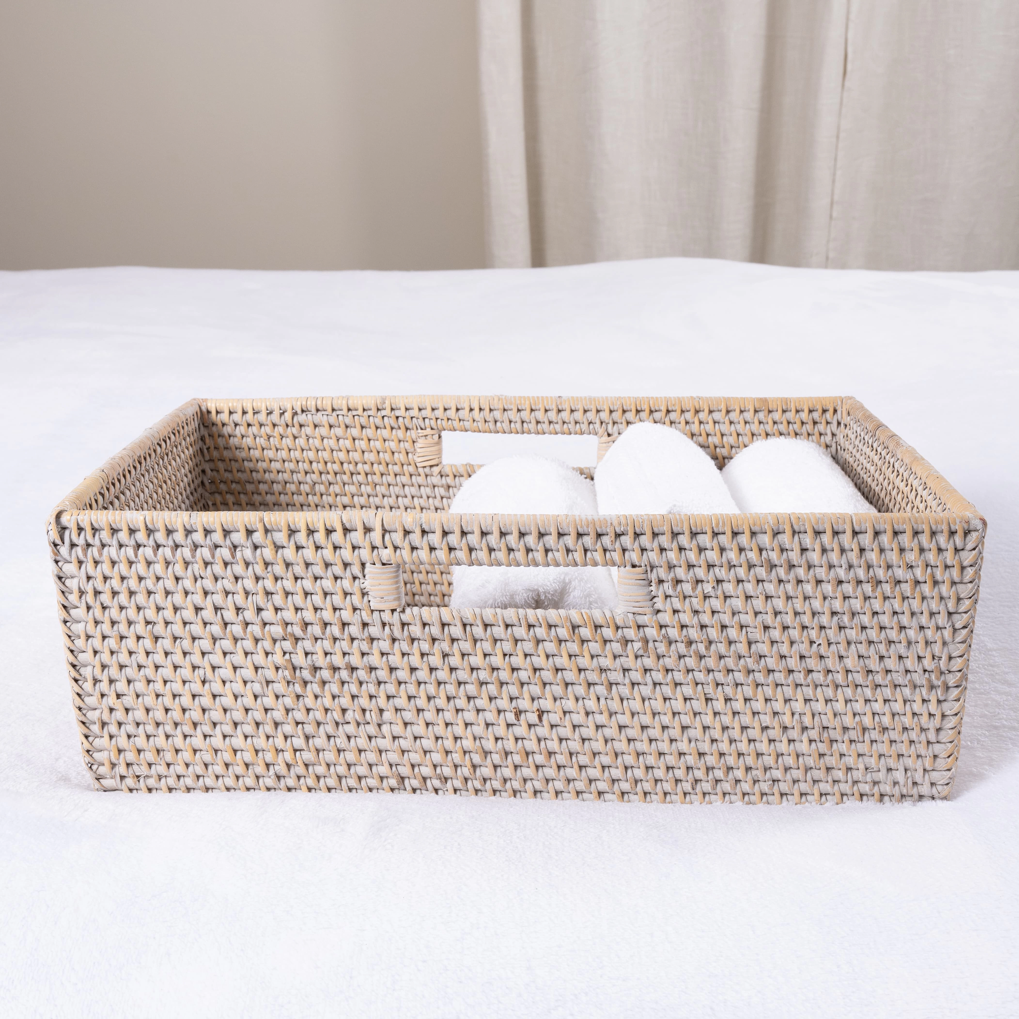 Saboga Home™ Rectangular Shelf basket with Side handles