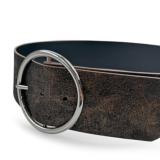AGP PARIS Brown Round Buckle Women's Belt