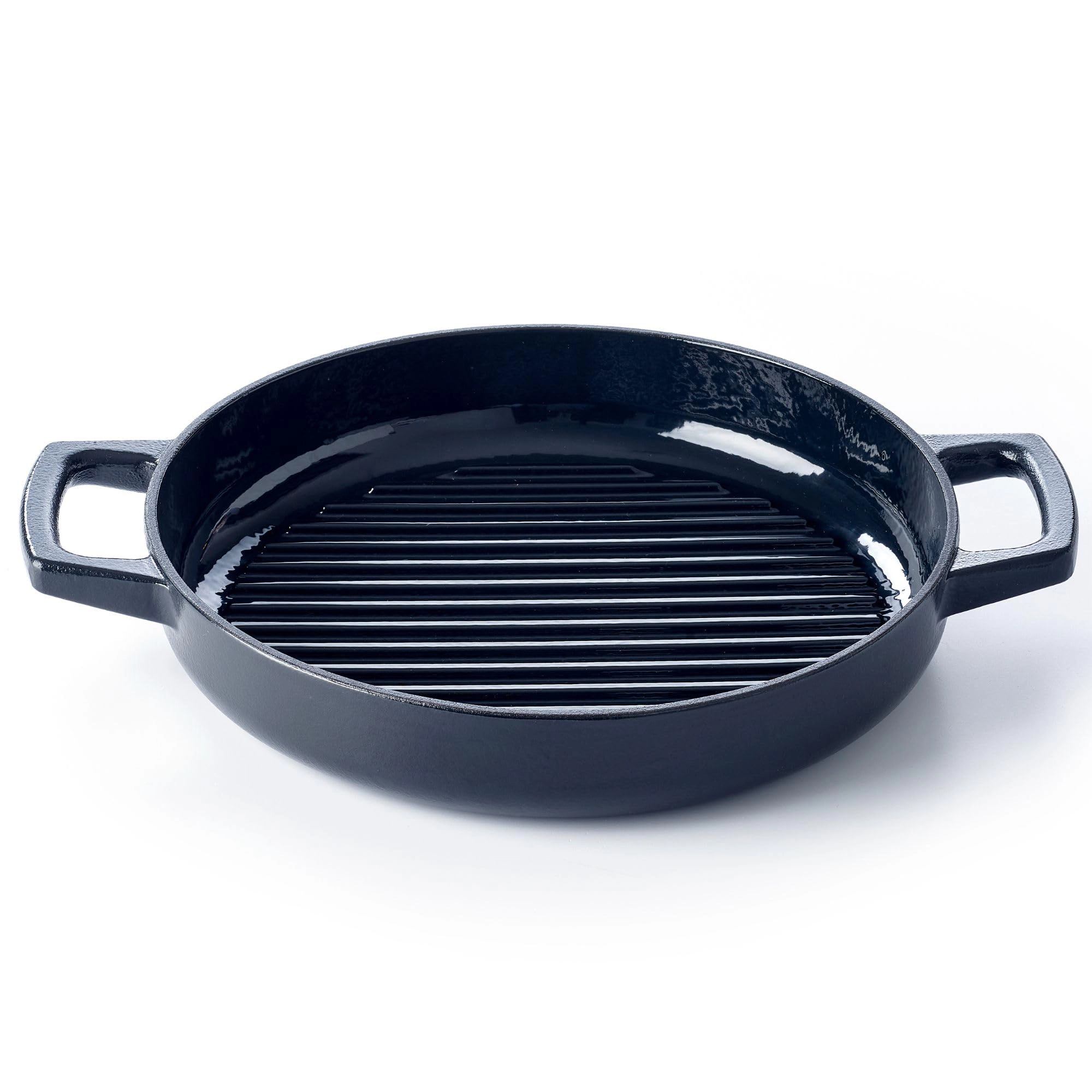 Alva Nori 11-inch Enameled Cast Iron Grill Pan, Oven and Induction Safe