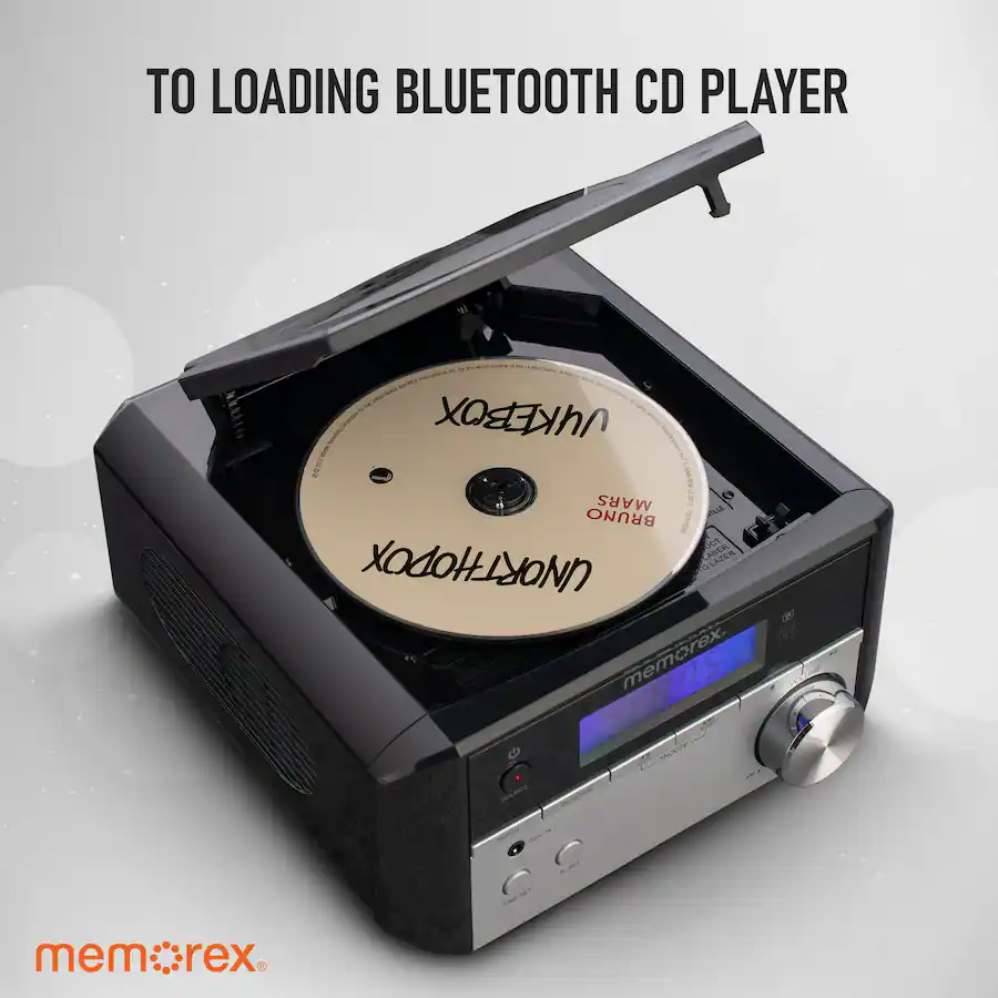 Memorex MCD200 Bluetooth CD Micro System - 10W Stereo, Dual Speakers, USB & FM
