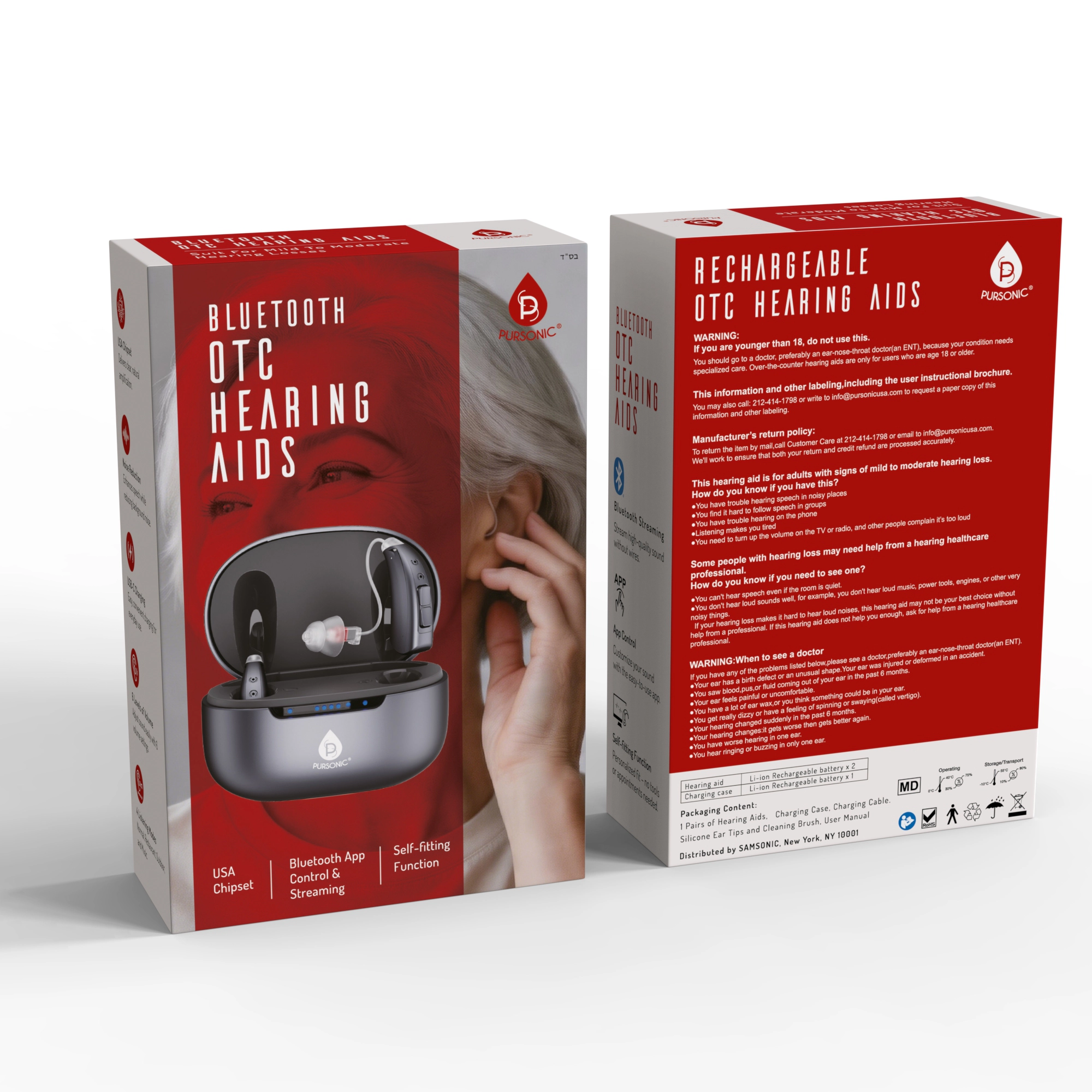 Pursonic Bluetooth OTC Hearing Aids for Adults