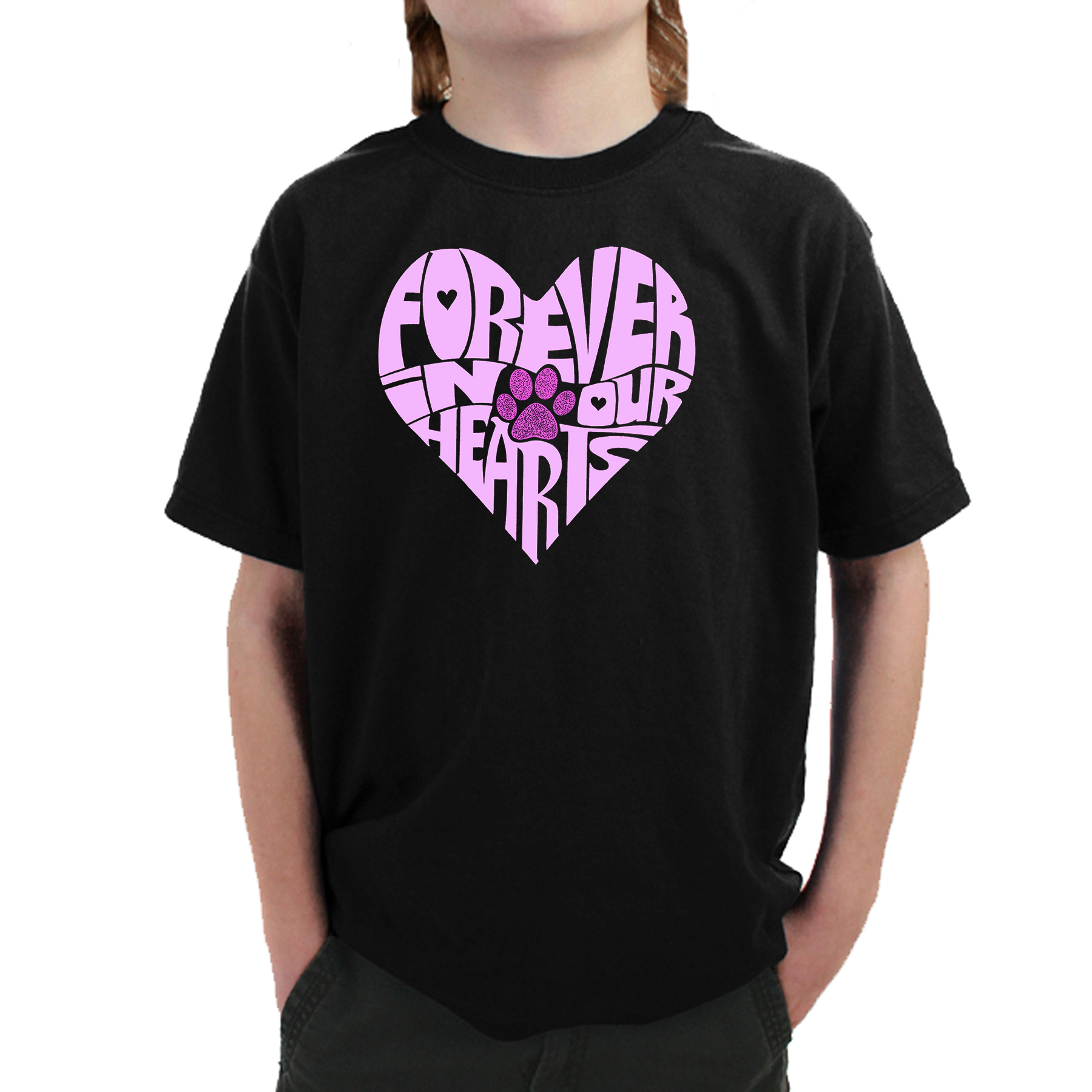 LA Pop Art Boy's Word T-Shirt - Forever Our Hearts