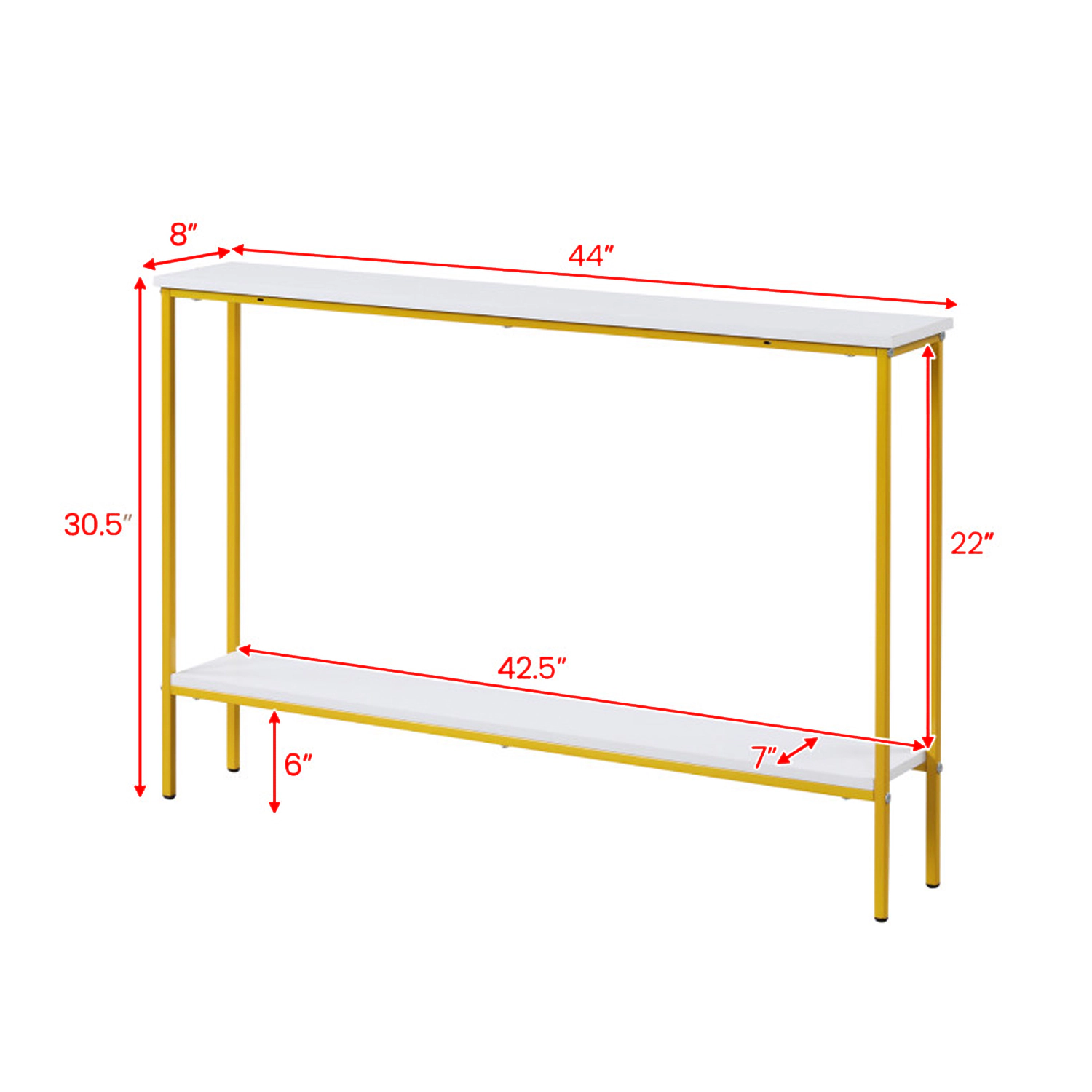Hivvago 44-Inch Hallway Table Featuring Shelf Storage and Dual Safety Anchors