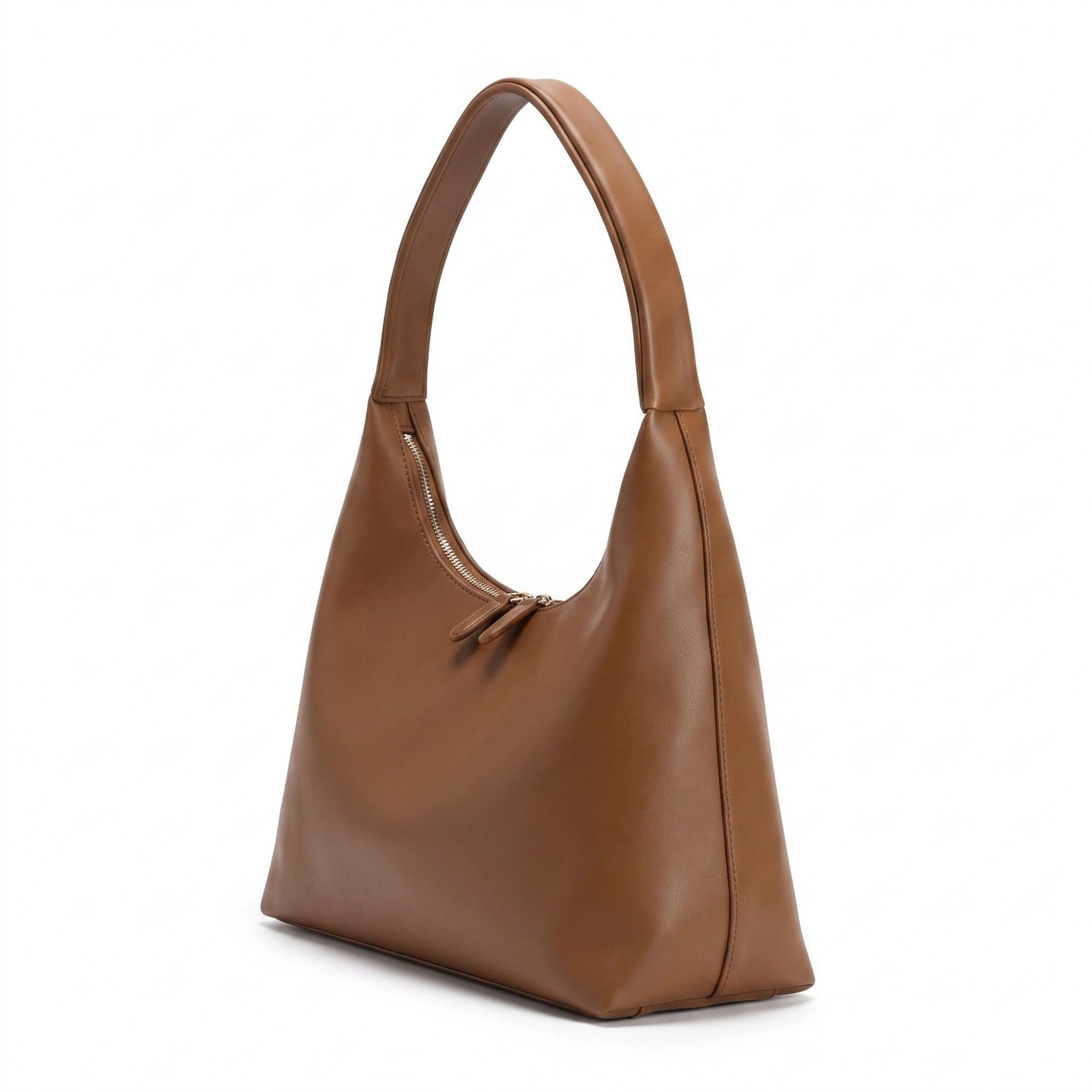 Alilang Women's Large Hobo Shoulder Bag with Double Zipper Closure and Long Curved Handle 10.5x11x4.5in