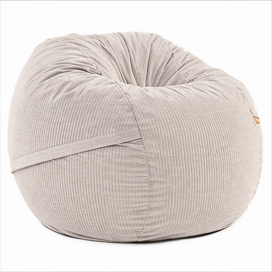 Luna 5 Foot X-Large Bean Bag Chair – Oversized Foam Lounger for Adults & Kids, Plush Corded Faux Fur