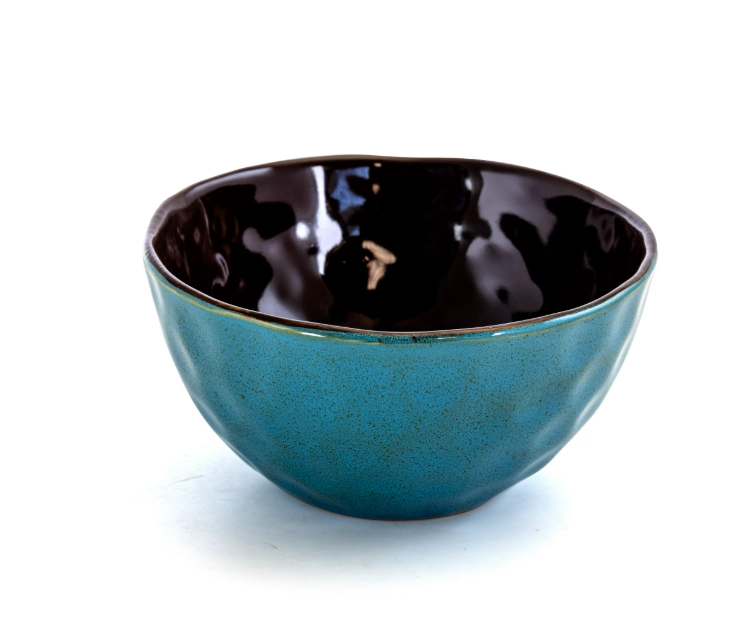Elama Sea Glass 16 Pieces Round Stoneware Dinnerware Set in Turquoise