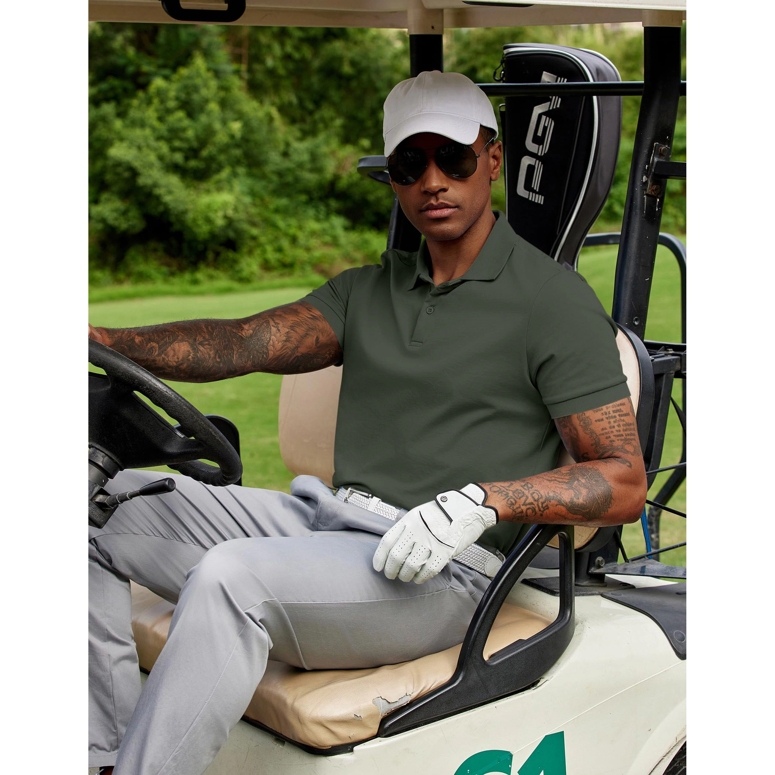 COOFANDY Men's Regular Fit Short Sleeve Collar Neck Polo Shirt