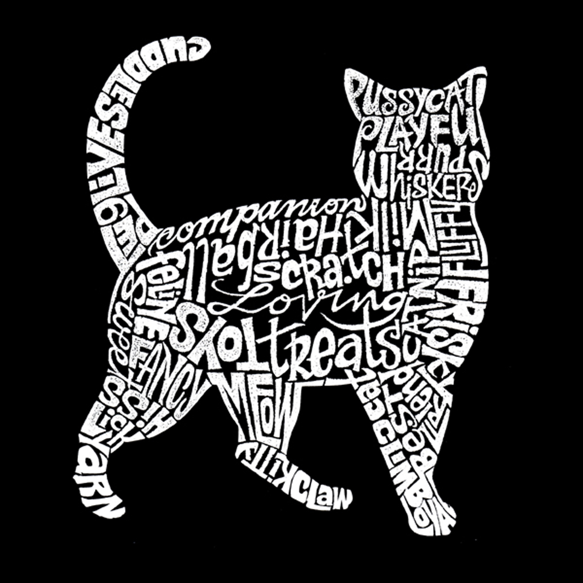 LOS ANGELES POP Art Men's Word T-Shirt - Cat