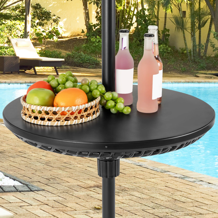 Hivvago Patio Umbrella Table Tray Adjustable With Umbrella Poles