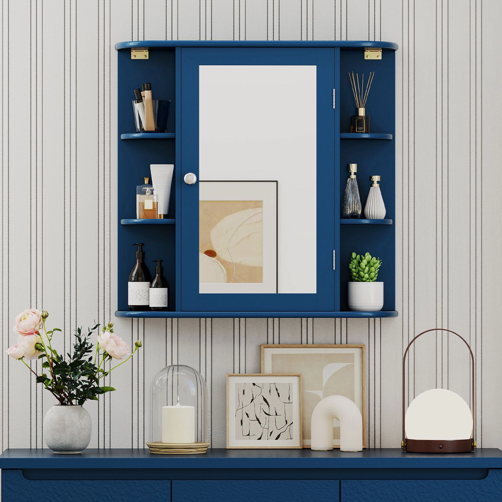 SlickBlue Bathroom Wall Cabinet with Mirror and Storage Shelves