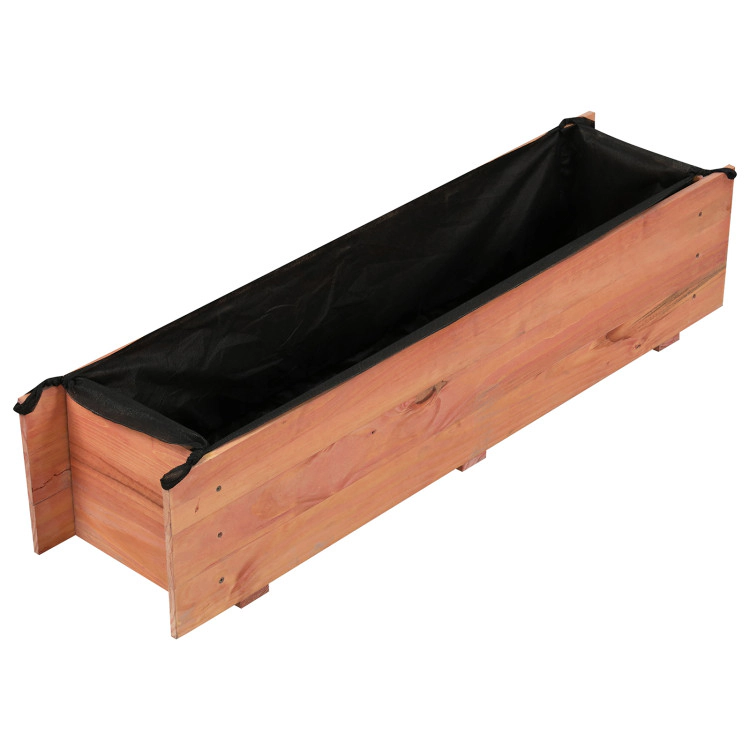 Hivvago Wooden Raised Garden Bed with Drainage Holes and Liner Elevated Rectangular Planter Box