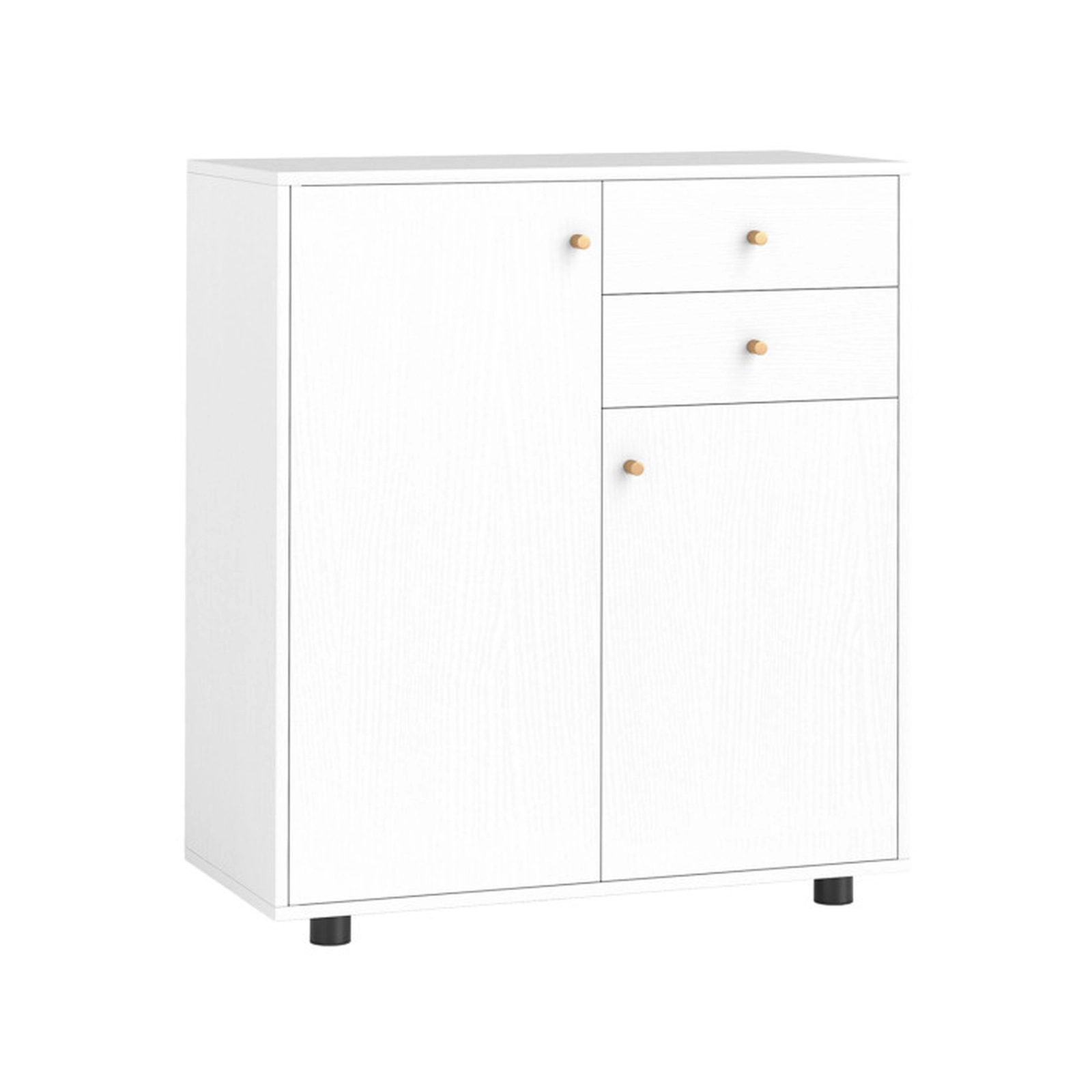SUGIFT 29-in White Sideboard Buffet Coffee Bar Cabinet with 2 Drawers 2 Doors and 3 Adjustable Shelves